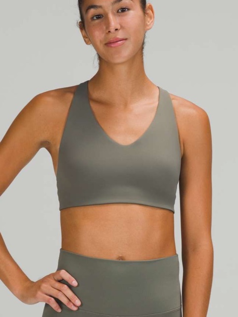 Lululemon In Alignment Racerback Bra *Light Support, B/C Cups Grey Sage